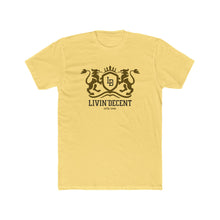 Load image into Gallery viewer, Livin' Decent Crest T‑Shirt — Vintage Heraldic Logo Tee