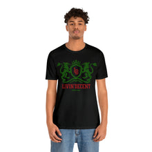 Load image into Gallery viewer, Unisex Jersey Short Sleeve Regal green/red