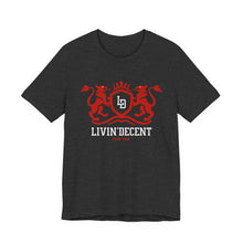 Load image into Gallery viewer, Heraldic Crest Tee — Vintage Shield &amp; Lions Graphic Shirt