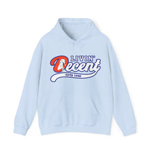 Load image into Gallery viewer, Livin' Decent/Year Of The Horse White print Hoodie
