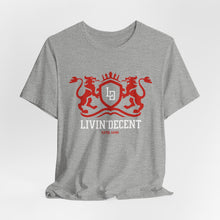Load image into Gallery viewer, Heraldic Crest Tee — Vintage Shield &amp; Lions Graphic Shirt