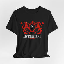 Load image into Gallery viewer, Heraldic Crest Tee — Vintage Shield &amp; Lions Graphic Shirt