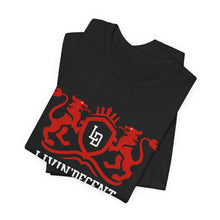 Load image into Gallery viewer, Heraldic Crest Tee — Vintage Shield &amp; Lions Graphic Shirt