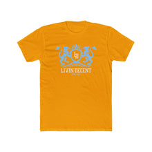 Load image into Gallery viewer, Heraldic Crest Tee — Light Blue Lion Shield Graphic T-Shirt