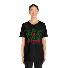 Load image into Gallery viewer, Unisex Jersey Short Sleeve Regal green/red