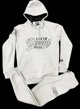 Load image into Gallery viewer, Outline script stitched Hoodie jogger set