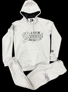 Outline script stitched Hoodie jogger set