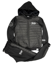 Load image into Gallery viewer, Puffer Jacket zip-up  jogger set (removable hood)