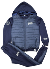 Load image into Gallery viewer, Puffer Jacket zip-up  jogger set (removable hood)