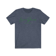 Load image into Gallery viewer, Unisex Jersey Short Sleeve Tee LD signature Kelly Green Print