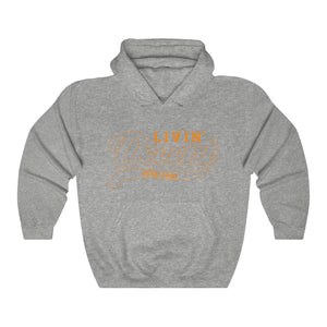 Unisex Hoodie Orange Outline Print