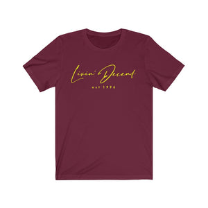 Unisex Jersey Short Sleeve Tee LD signature Yellow Print