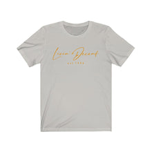 Load image into Gallery viewer, Unisex Jersey Short Sleeve Tee LD signature Orange Print