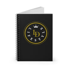 Load image into Gallery viewer, Spiral Notebook Lifestyle ll Black w/Gold-White - Ruled Line