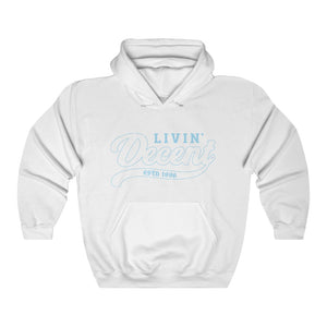 Unisex Hoodie Light Blue Outline Print