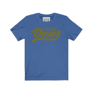 Unisex Jersey Short Sleeve Tee Gold Print