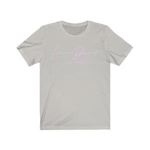 Unisex Jersey Short Sleeve Tee LD signature Pink Print