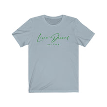 Load image into Gallery viewer, Unisex Jersey Short Sleeve Tee LD signature Kelly Green Print