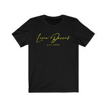 Load image into Gallery viewer, Unisex Jersey Short Sleeve Tee LD signature Yellow Print
