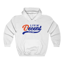 Load image into Gallery viewer, Livin&#39; Decent/Bronco Gang Royal print Hoodie