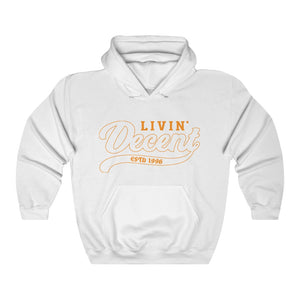 Unisex Hoodie Orange Outline Print