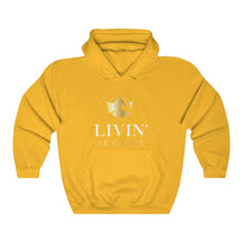 Load image into Gallery viewer, Unisex Hoodie Circle Crown White/Gold print