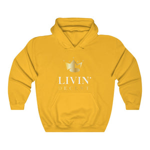 Unisex Hoodie Circle Crown White/Gold print