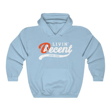 Load image into Gallery viewer, Livin&#39; Decent/Bronco Gang White print Hoodie