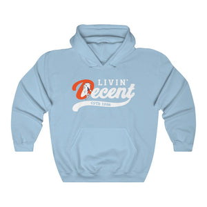 Livin' Decent/Bronco Gang White print Hoodie