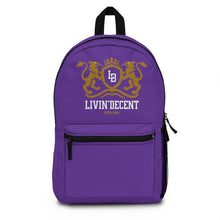 Load image into Gallery viewer, Backpack Purple w/ Regal print