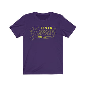 Unisex Jersey Short Sleeve Tee Yellow Outline Print