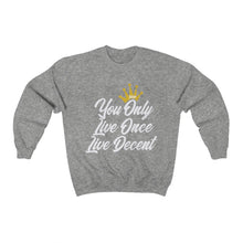 Load image into Gallery viewer, Unisex Crewneck Sweatshirt YOLO w/White Print