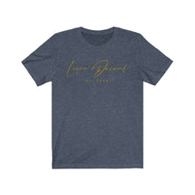 Load image into Gallery viewer, Unisex Jersey Short Sleeve Tee LD signature Gold Print