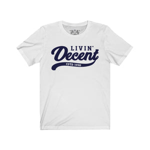 Unisex Jersey Short Sleeve Tee Navy Print