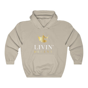 Unisex Hoodie Circle Crown White/Gold print