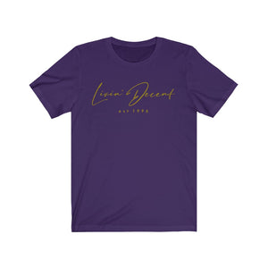 Unisex Jersey Short Sleeve Tee LD signature Gold Print