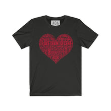 Load image into Gallery viewer, Unisex Jersey Short Love Livin&#39; w/red print