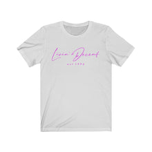 Load image into Gallery viewer, Unisex Jersey Short Sleeve Tee LD signature Hot Pink Print