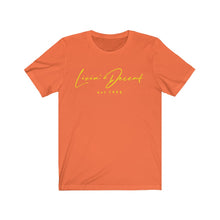 Load image into Gallery viewer, Unisex Jersey Short Sleeve Tee LD signature Yellow Print