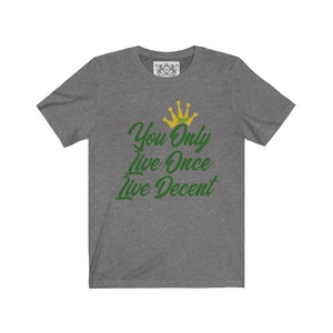 Unisex Jersey Short Sleeve YOLO w/green print