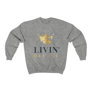 Unisex Crewneck Sweatshirt Circle Crown Black/Gold print