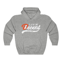 Load image into Gallery viewer, Livin&#39; Decent/Bronco Gang White print Hoodie