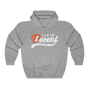 Livin' Decent/Bronco Gang White print Hoodie