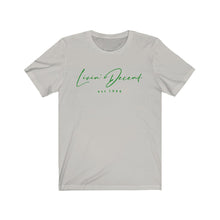 Load image into Gallery viewer, Unisex Jersey Short Sleeve Tee LD signature Kelly Green Print