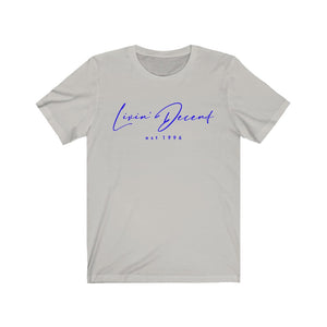 Unisex Jersey Short Sleeve Tee LD signature Royal Print