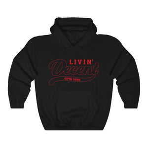 Unisex Hoodie Red Outline Print