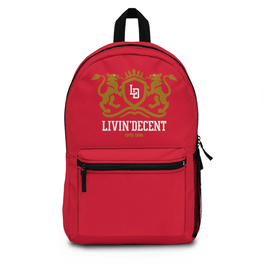 Backpack Red w/ Regal print