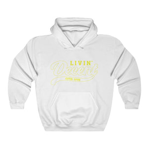 Unisex Hoodie Yellow Outline Print