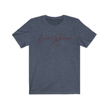 Load image into Gallery viewer, Unisex Jersey Short Sleeve Tee LD signature Maroon Print