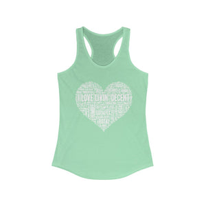 Women's Love Livin' Tank w/ white print